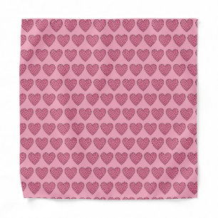 Pink Cheetah Print Hearts Bandana
