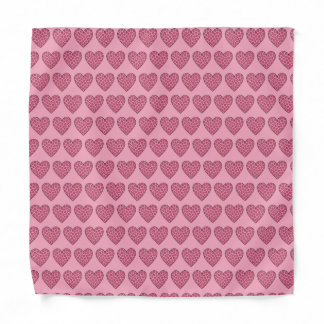 Pink Cheetah Print Hearts Bandana