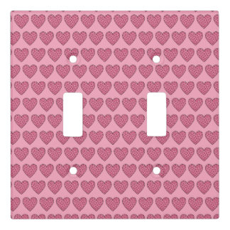 Pink Cheetah Print Hearts Light Switch Cover