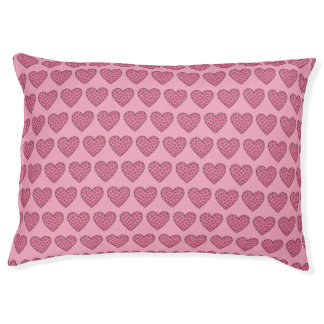 Pink Cheetah Print Hearts Pet Bed