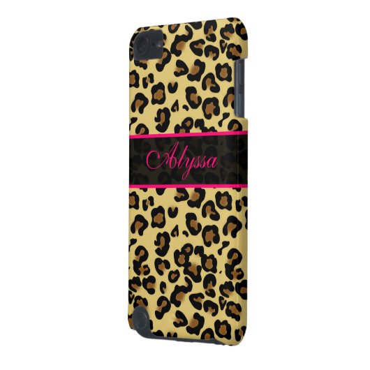 Pink Cheetah Print Personalized Phone Case (Back Left)