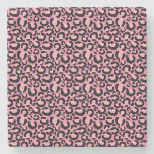 Pink Cheetah Print Stone Coaster