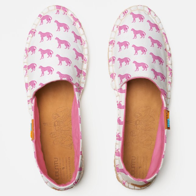 Pink Cheetah Roaming Preppy Espadrilles (Front)