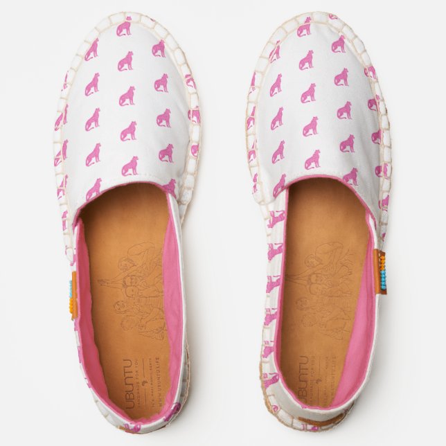 Pink Cheetah Sitting Preppy Espadrilles (Front)