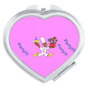 Pink Chef Ducky Birthday Compact Mirror