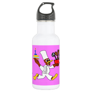 Pink Chef Ducky Birthday  Stainless Steel Water Bottle