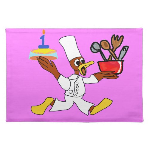 Pink Chef Ducky Cloth Placemat