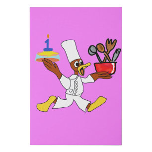 Pink Chef Ducky Kazoo Faux Canvas Print