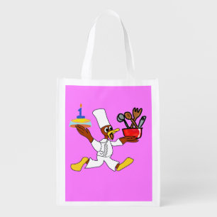 Pink Chef Ducky Kazoo Reusable Grocery Bag