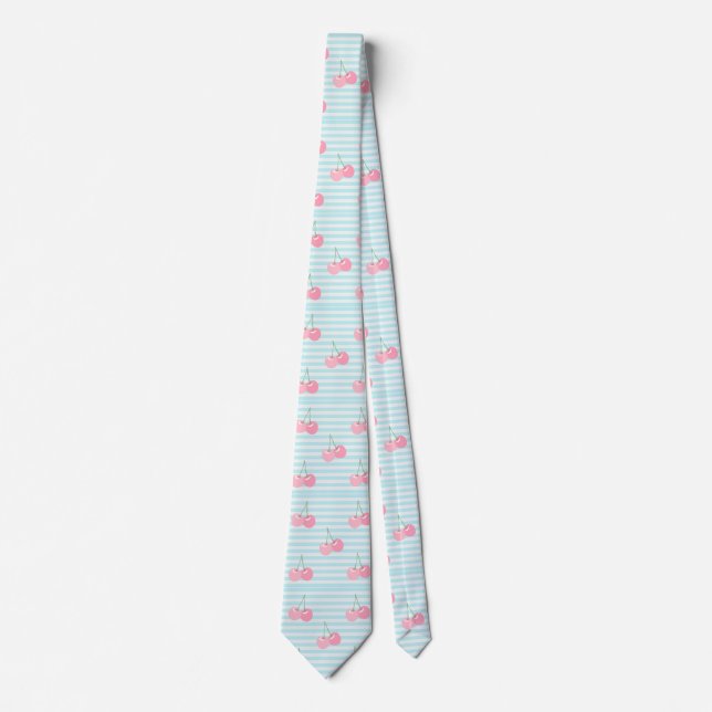  Pink Cherries Summer Neck Tie (Front)