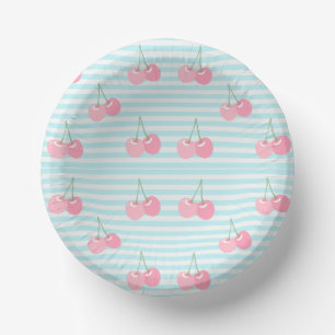 Pink Cherries Summer Paper Bowls