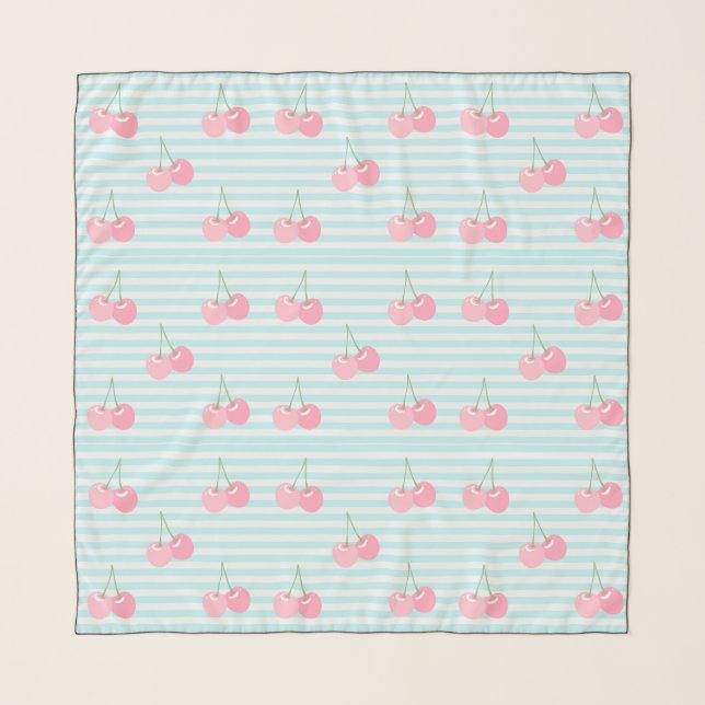  Pink Cherries Summer Scarf (Front)