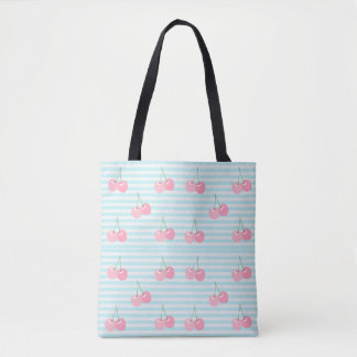 Pink Cherries Summer Tote Bag