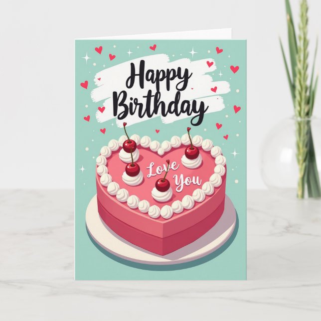 Pink Cherry Birthday Card (Front)