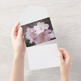 Pink Cherry Blossom All In One Invitation