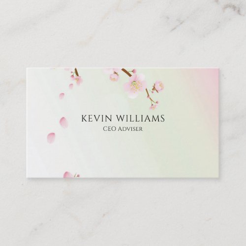 Pink cherry blossom background business card