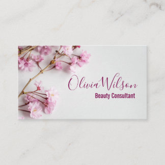 Pink Cherry Blossom Beauty Consultant Business Card