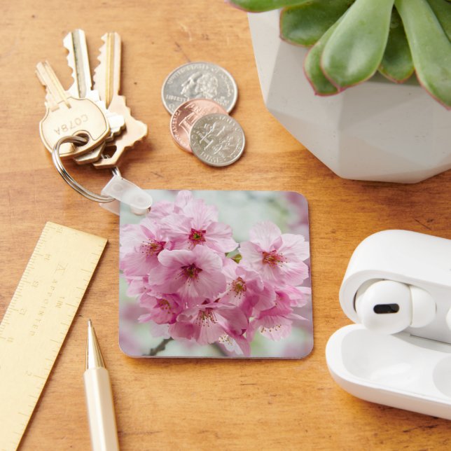 Pink Cherry Blossom Bloom in Spring Keychain (Desk)