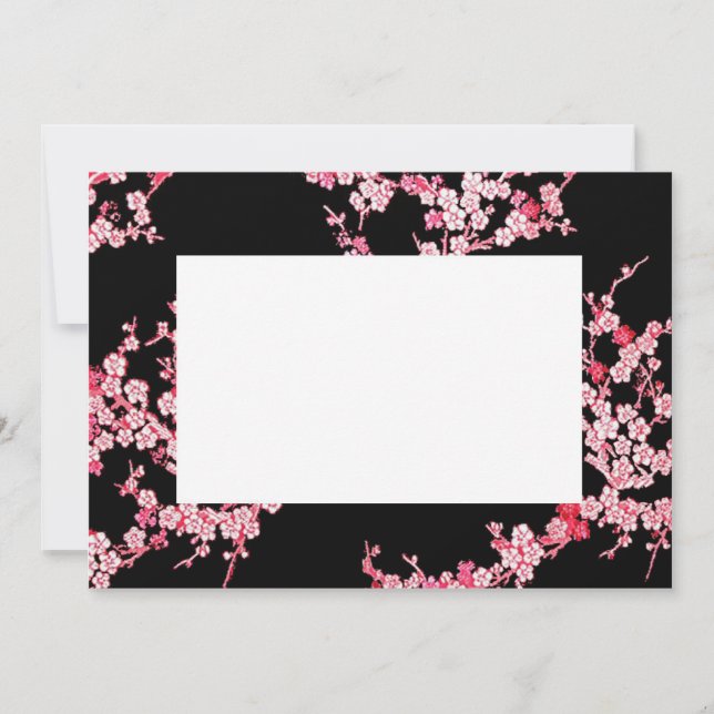 Pink Cherry Blossom Border Invitation (Front)