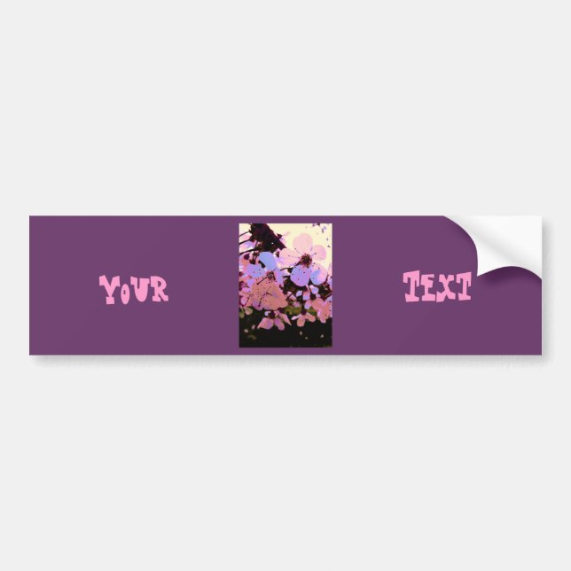 Pink Cherry Blossom Bumper Sticker (Front)