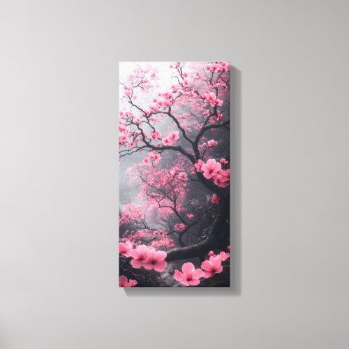 Pink Cherry Blossom Canvas Wall Art – Sakura Tree