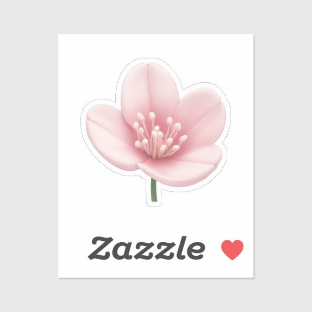 Pink Cherry Blossom Emoji Art  Sticker (Sheet)