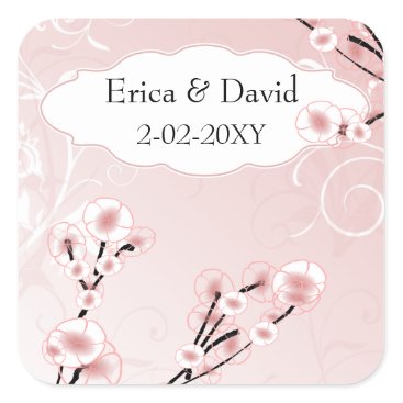 pink cherry blossom envelopes seals