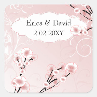 pink cherry blossom envelopes seals
