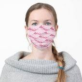 Pink Cherry Blossom Floral Adult Cloth Face Mask (Worn)