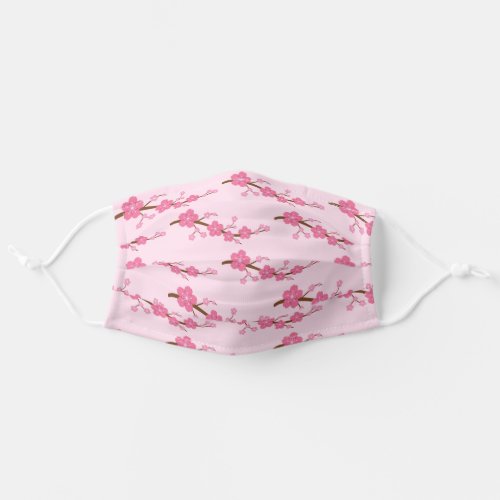 Pink Cherry Blossom Floral Adult Cloth Face Mask