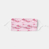 Pink Cherry Blossom Floral Adult Cloth Face Mask (Front, Folded)