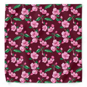 Pink Cherry Blossom Floral Bandana