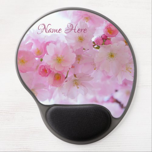 Pink Cherry Blossom Floral Gel Mouse Pad Mousepad