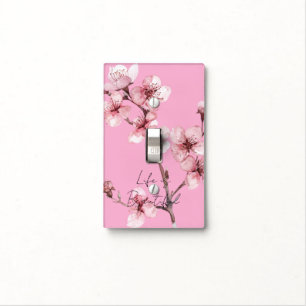 Pink Cherry Blossom Floral  Light Switch Cover