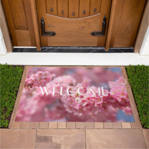 Pink Cherry Blossom Floral Sakura Doormat