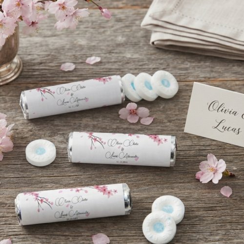 Pink Cherry Blossom Floral Sakura Japanese wedding Breath Savers® Mints