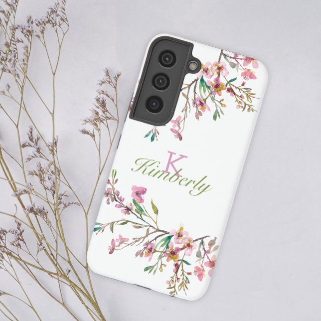 Pink Cherry Blossom Floral Samsung Galaxy Case (Creator Uploaded)