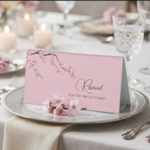 Pink Cherry Blossom Floral Watercolor Modern Table Tent
