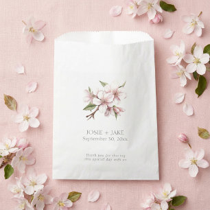 Pink cherry blossom flower favor bag