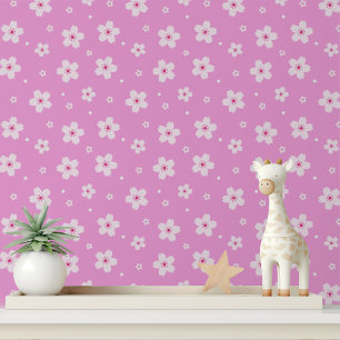 Pink Cherry Blossom Flower Floral Pattern Wallpaper