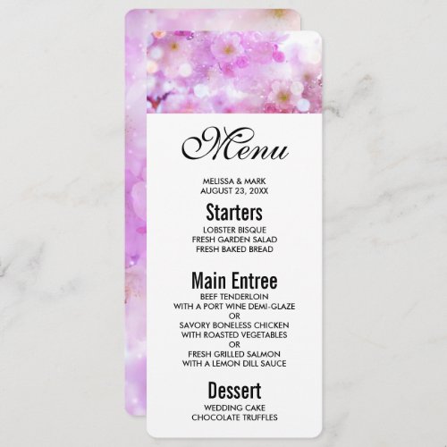 Pink Cherry Blossom Flowers Photo Invitation