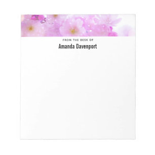 Pink Cherry Blossom Flowers Photo Notepad