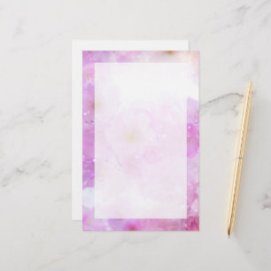 Pink Cherry Blossom Flowers Photo Stationery