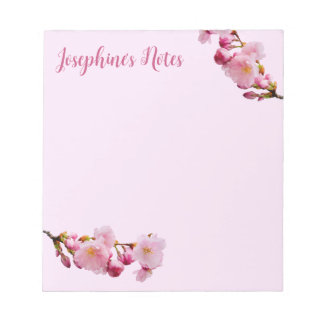 Pink Cherry Blossom Flowers Sakura Spring Florals Notepad