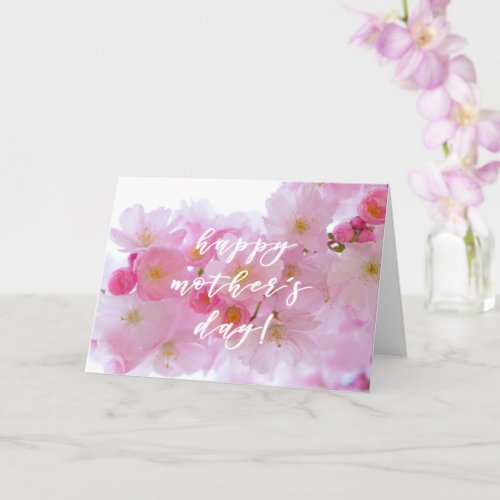 Pink Cherry Blossom  Happy Mothers Day Card