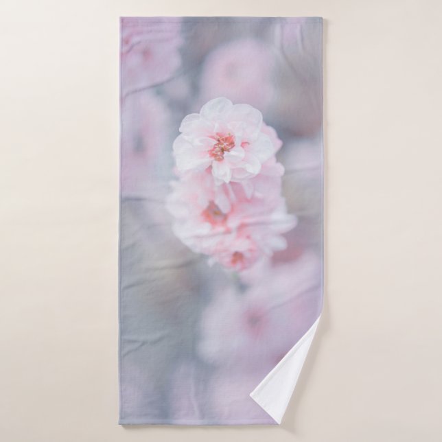 PINK CHERRY BLOSSOM IN CLOSE UP PHOTOGRAPHY BATH TOWEL (Bath Towel)
