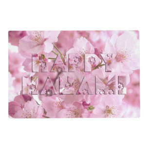 Pink Cherry Blossom Japanese Festival Happy Hanami Placemat