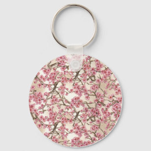 Cherry Blossom Folding Mirror Keychain Key Ring