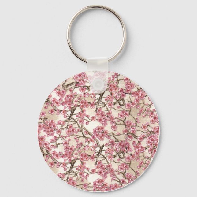 Pink Cherry Blossom Keychain (Front)
