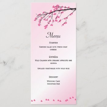 Pink Cherry Blossom | Menu Card by RossiCards at Zazzle